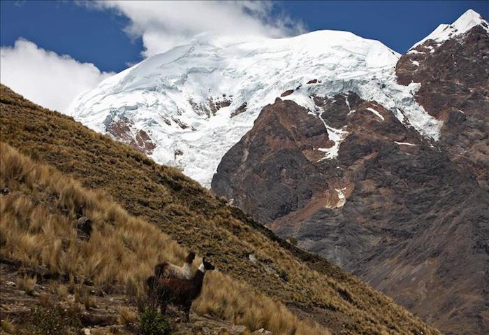 Parte del nevado El Illimani en la pequeña población aimara de Khapi (Bolivia). Foto: EFE/Archivo