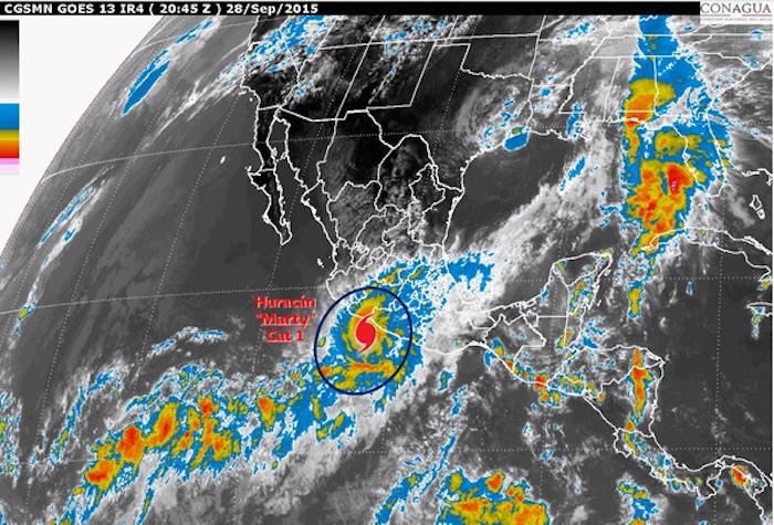 El Huracán marty Categoría En El Océano Pacífico Con Diámetro Del Ojo De Km Foto Twitter Vía conagua clima