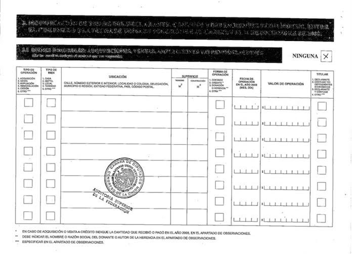 Declaración patrimonial de Gabino Cue. Foto de su sitio web.