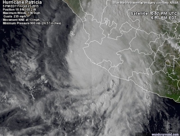 La Entrada Del Ojo Del Huracán a Costas Mexicanas Foto Twitter webcamsdemexico