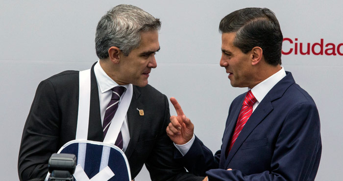 Miguel Ángel Mancera Titular Del Gobierno Del Distrito Federal Y Enrique Peña Nieto Presidente De La República Foto Cuartoscuro