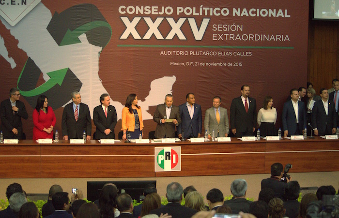  Manlio Fabio Beltrones, presidente nacional del PRI, encabezó la Sesión Extraordinaria del Consejo Nacional del partido, en el Auditorio Plutarco Elías Calles. Foto: Cuartoscuro