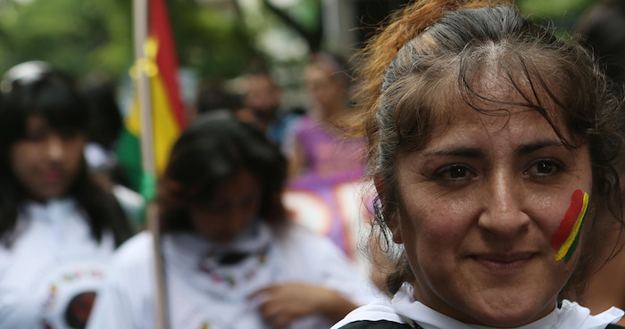 Marcha en Brasil por cumbre del cambio climático. Foto: Xinhua