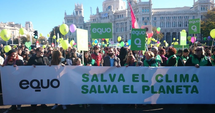 Miles se manifiestan en España por el cambio climático. Foto: @Equo 