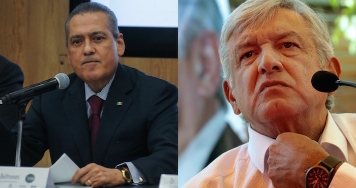 Manlio Fabio Beltrones Presidente Nacional Del Pri Y Andrés Manuel López Obrador Líder De Morena Foto Cuartoscuro