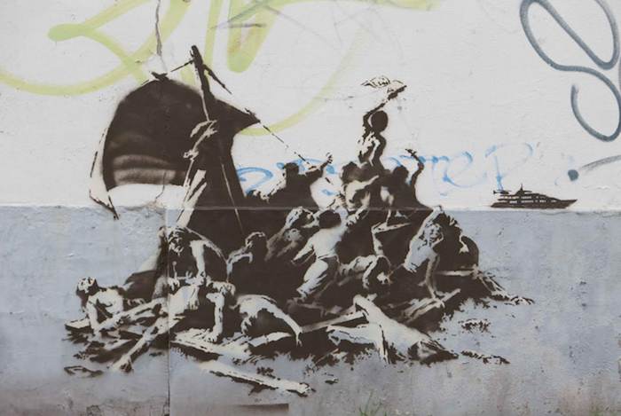 Obra Atribuida a Banksy En Calais Foto Banksy