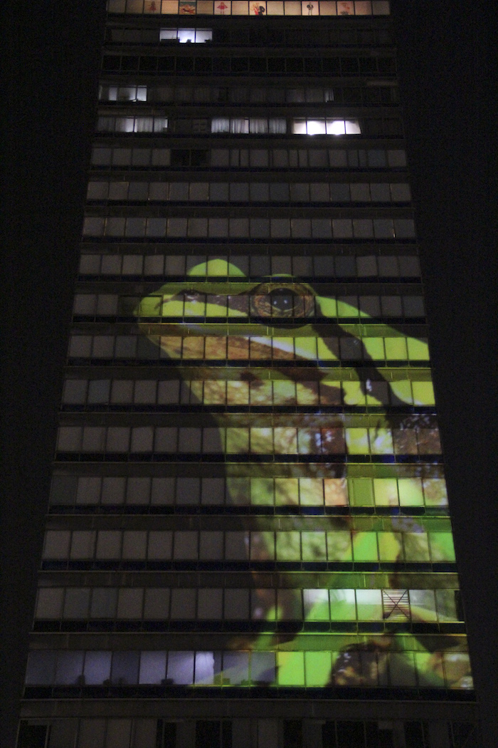 La Torre Latinoamericana fue elegida como el lienzo para el inicio de la campaña en México. Foto: Luis Barron/SinEmbargo