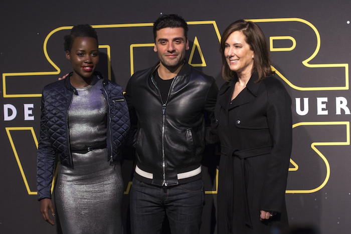 Los Actores Oscar Isaac Lupita Nyong´o Y La Productora Katheleen Kennedy Foto Cuartoscuro