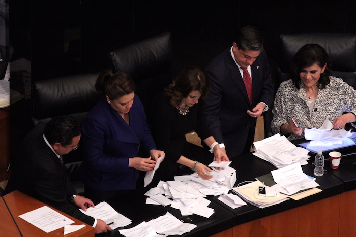 Los senadores emitierón esta noche su voto para elegir a la nueva Ministra de la SCJN, donde resultó electa Norma Piña. Foto: Luis Barrón, SinEmbargo