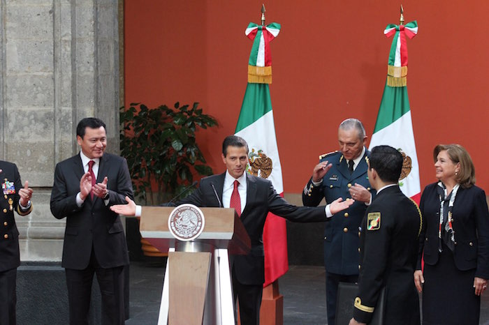 El Presidente Enrique Peña Nieto durante el mensaje que ofreció esta tarde en el Palacio Nacional. Foto: Luis Barrón, SinEmbargo 