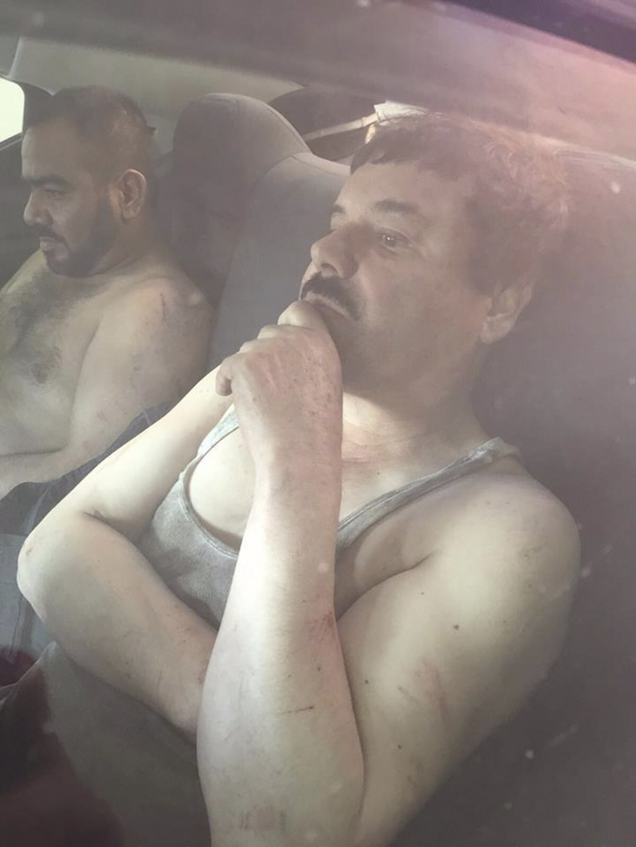  "El Chapo" Guzmán, el día de su captura. Foto: Cuartoscuro.