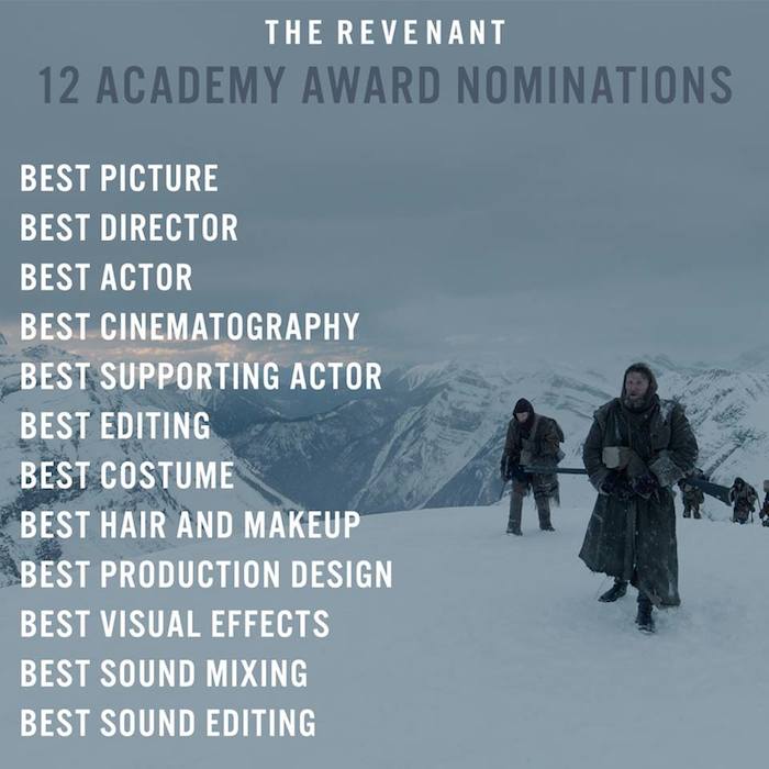 Nominaciones Al Oscar Foto Facebook the Revenant Movie