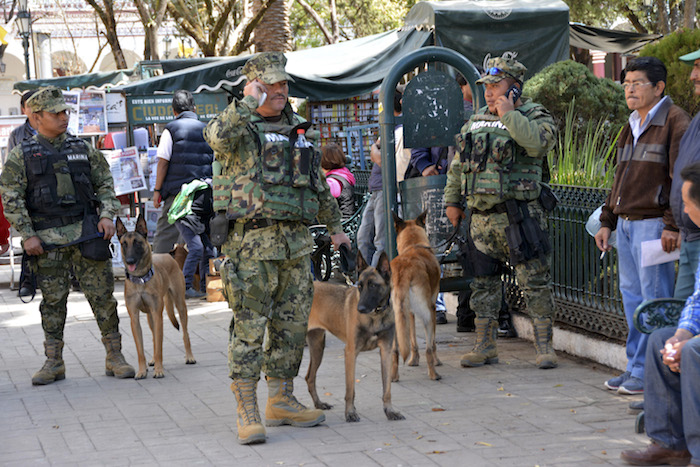 Presencia militar en San Cristóbal de las Casas por la visita del Papa. Foto: Cuartoscuro