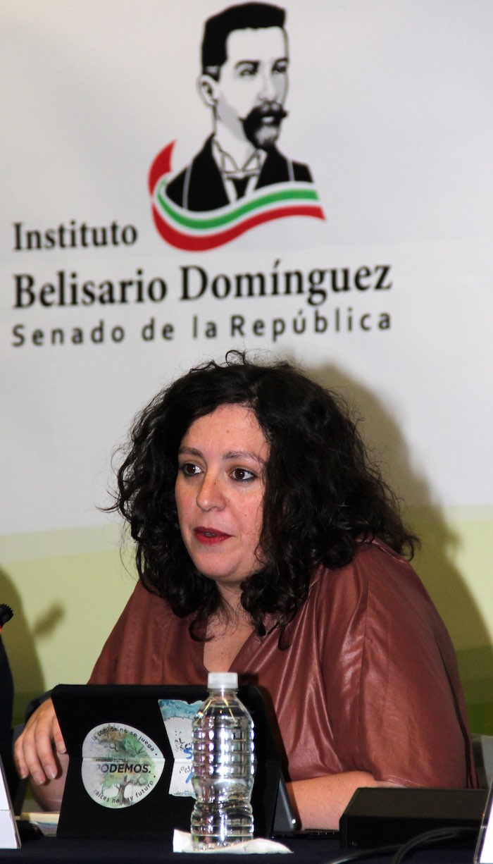 Estefania Torres durante la presentación en México. Foto: Luis Barrón, SinEmbargo