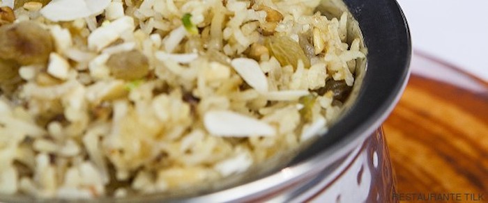 Kashmiri Pullao: arroz con frutos secos. Imagen cortesía del restaurante Tilk para el HuffPost