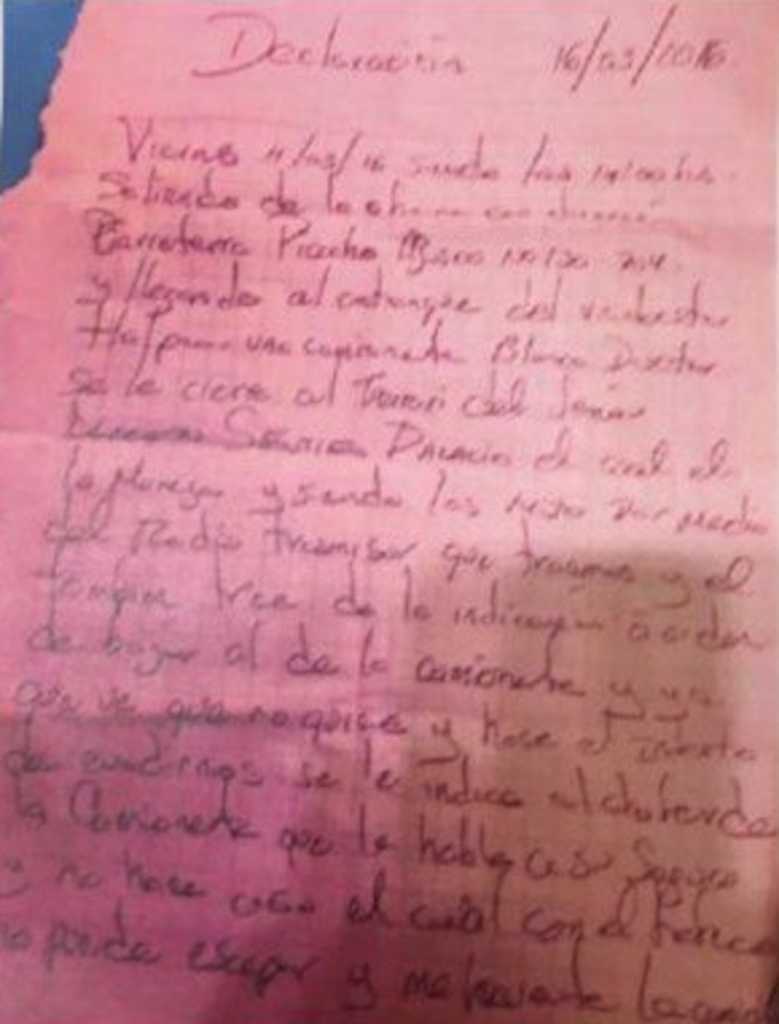 Una Fotografía De La Carta Presuntamente Escrita Por El Escolta Sergio González Ibarra Circula En Redes Sociales Foto Twitter