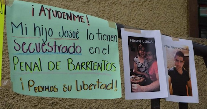 Familiares de Josué Flores Camargo exigen que el joven sea puesto en libertad debido a que la PGJEM lo inculpó sin tener pruebas. Foto: Twitter @raulksique