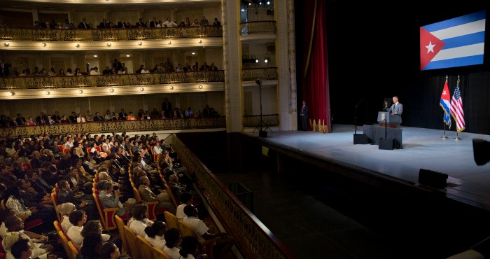 Obama Durante Su Discurso En El Teatro Alicia Alonso De La Habana Foto Ap