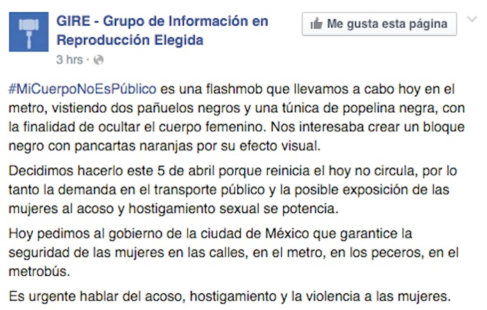 Este fue el mensaje compartido por el grupo en Facebook. Foto: Especial. 