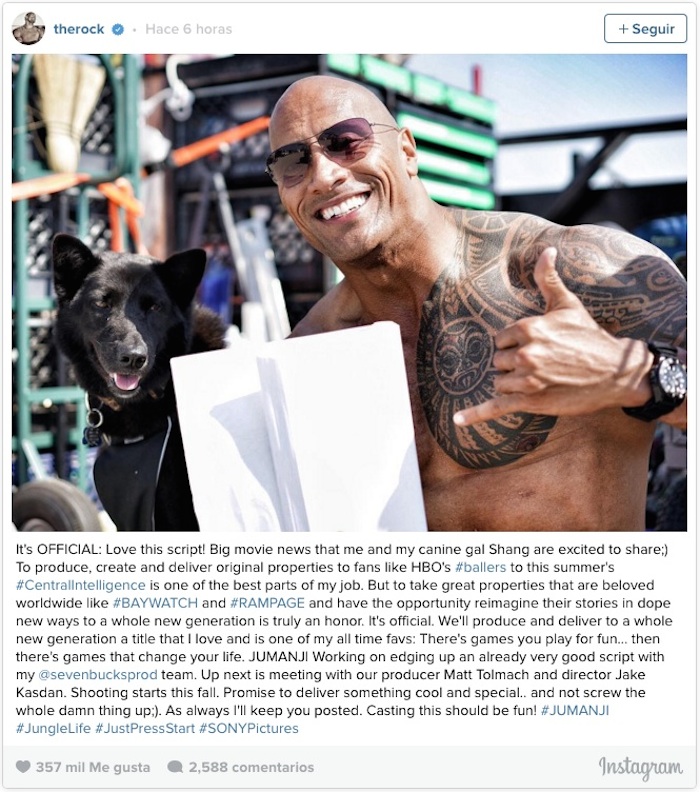 Foto Instagram Therock