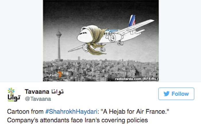 un Hiyab Por Air France Las Azafatas De La Compañía Se Enfrentan a Las Políticas Iraníes De Recubrimiento Foto Globalvoices