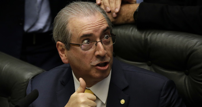 El Presidente De La Cámara De Diputados Eduardo Cunha Durante La Primera De Las Tres Sesiones En Que Decidirá Si El Trámite Para Un Juicio Con Miras a La Destitución De La Presidenta Dilma Rousseff Foto Efe