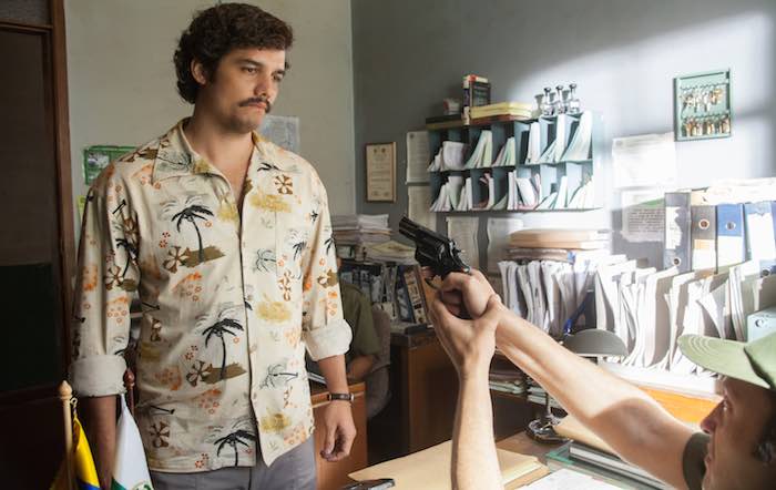 En esta imagen difundida por Netflix, Wagner Moura como Pablo Escobar en la serie original de Netflix "Narcos". Foto: Daniel Daza/Netflix via AP.