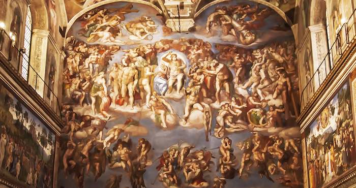 En La Imagen Los Frescos De Miguel Ángel Buonarroti En La Capilla Sixtina De Roma Foto Shutterstock