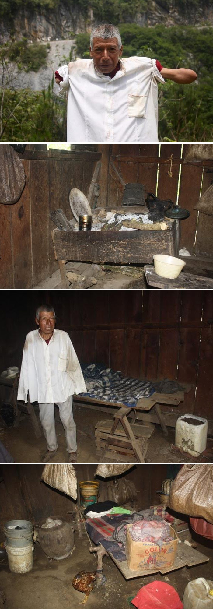 Moisés Xochiquisqui vive en una pequeña vivienda de dos cuartos junto a otras tres personas. Foto: Miguel Carmona, BlogExpediente 