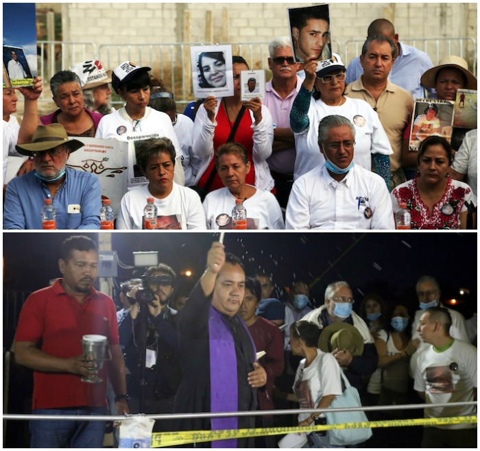 Ayer comenzaron los trabajos de exhumación de los cuerpos en las fosas de Tetelcingo, con la supervisión de familias y organizaciones. Foto: Cuartoscuro 