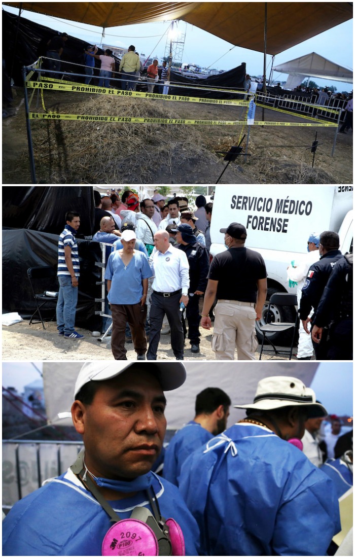 Ayer, familiares de víctimas impidieron que los peritos procedieran a la exhumación de los cadáveres de la fosa de Tetelcingo, pues pretendían hacer uso de máquinas de trascabo, “como si fueran a sacar piedras”, dijeron. Foto: Cuartoscuro 