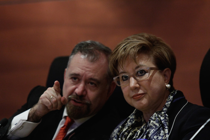 Manuel Hallivis Pelayo Presidente Del Tribunal Federal Y Justicia Fiscal Y Administrativa Junto a La Ex Ministra De La Suprema Corte De Justicia De La Nación Margarita Luna Ramos Foto Cuartoscuro