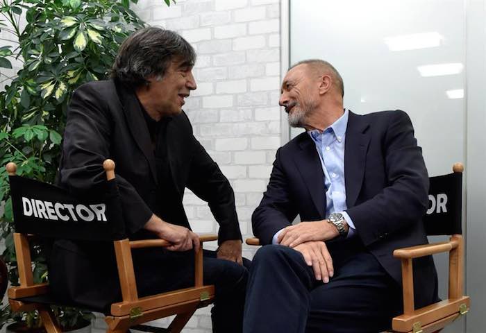 El escritor Arturo Pérez Reverte (d), y el director de cine Agustín Díaz Yanes. Foto: EFE