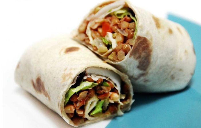 Wrap vegano con lentejas. Foto: Begin Vegan Begun.