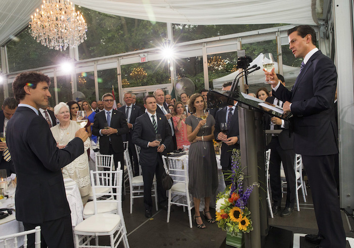 El Primer Ministro de Canadá, Justin Trudeau, ofreció una cena en honor del Presidente Enrique Peña Nieto, quien realiza una Visita de Estado a esta nación. Foto: presidencia 