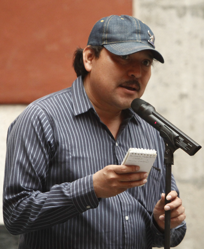 Mario Luna, líder de la Tribu Yaqui, fue detenido en medio de su protesta contra la construcción del Acueducto Independencia. Foto: Rodolfo Angulo, Cuartoscuro