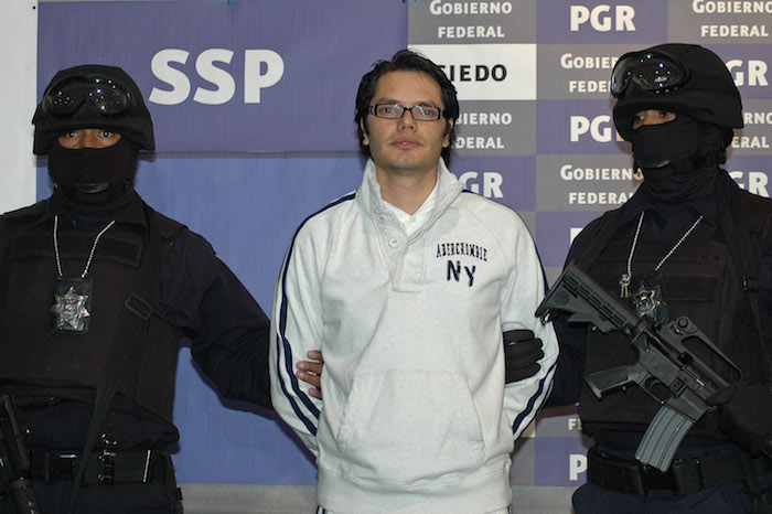 Vicente Carrillo durante la presentación ante medio tras su aprehensión. Foto: Cuartoscuro