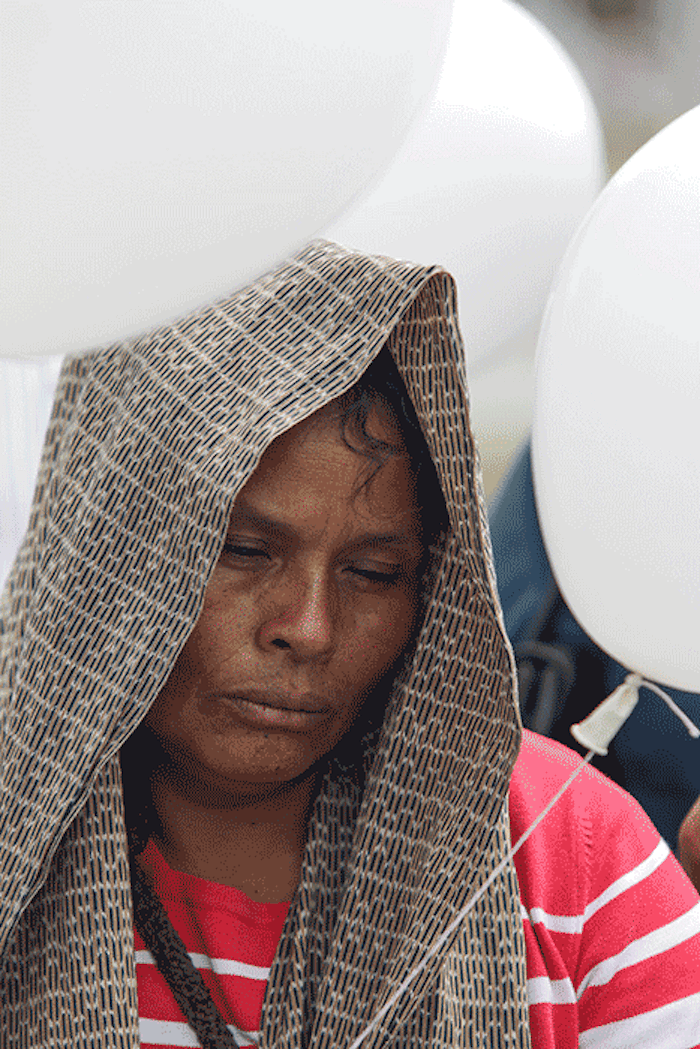 Elia Tamayo, durante la marcha por el primer aniversario luctuoso de su hijo. Foto: Francisco Cañedo, SinEmbargo