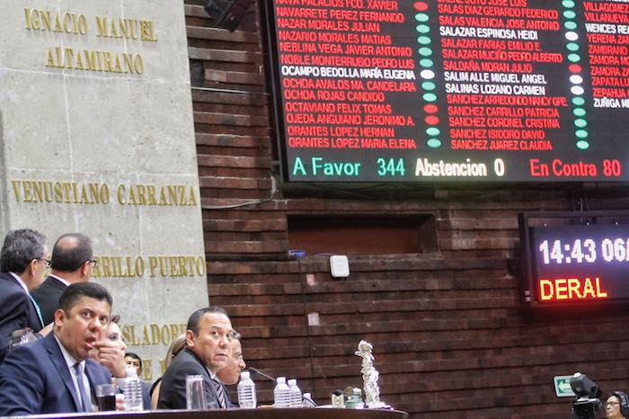 En la imagen, Jesús Zambrano, presidente de la mesa directiva de la Cámara de Diputados, durante la sesión extraordinaria en el Congreso de la Unión. Foto: Cuartoscuro.