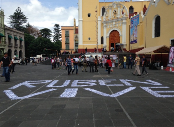 En Veracruz recuerdan el asesinato de Rubén Espinosa y Nadia Vera. Foto: Twitter vía @article19mex