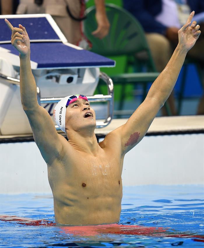 Sun Yang Ganador Del Oro En Los Libre Masculinos a Quien Lacourt Acusa De Dopaje Foto Efe