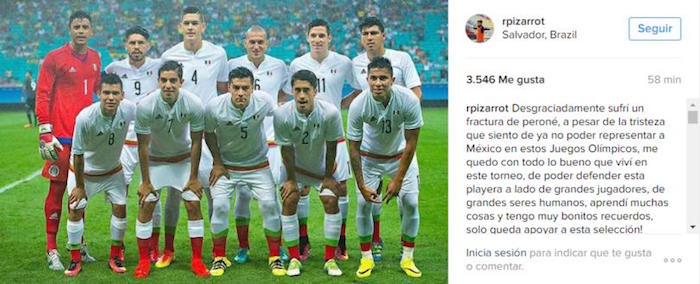 Rodolfo Pizarro Manda Mensaje Después De Su Lesión Foto Instagram