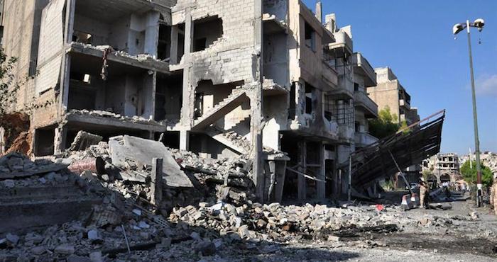 Edificio Destruido En El Distrito De Bab Tadmour En La Ciudad De Homs Foto Efe