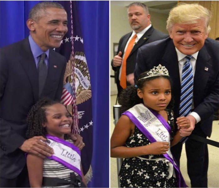 La Pequeña Reacciona De Diferente Forma Con Obama Y Trump Foto Twitter