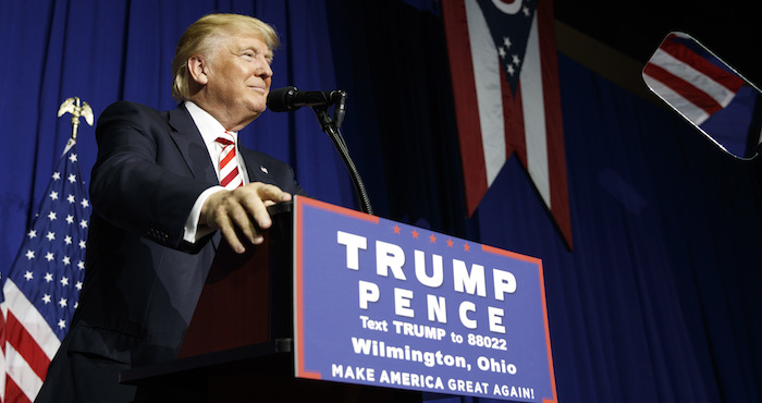 Donald Trump, en un acto de campaña. Foto: AP 