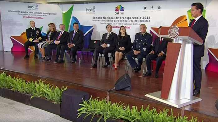 El Presidente Enrique Peña Nieto durante su discurso en la inauguración de la Semana Nacional. FOto: Presidnecia de la República.