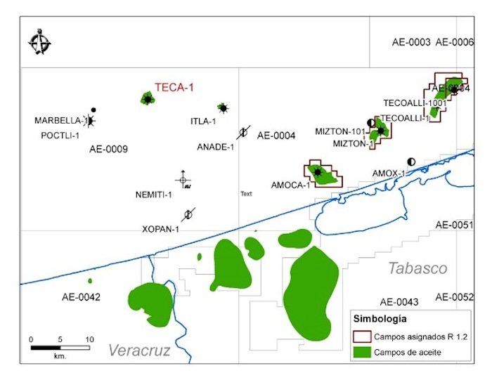 En el pozo Teca-1, encontraron crudo ligero así como gas condensado. Foto: Pemex