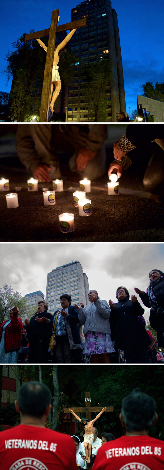 Al amanecer este lunes, en Tlaltelolco –donde fue una de las peores tragedias– muchos sobrevivientes se reunieron a una misa para recordar. Fotos: Cuartoscuro