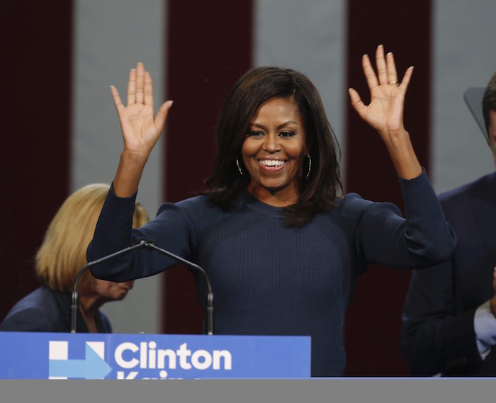 La Primera Dama estadounidense Michelle Obama participa en un acto electoral de la candidata presidencial del partido demócrata, Hillary Clinton. Foto: EFE