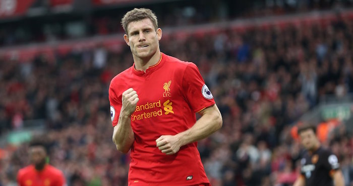 James Milner Festejabdo Su Gol Foto lfc